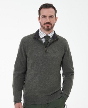 Barbour Loyton Merino Half Zip Sweatshirt γκρι | BABO88514