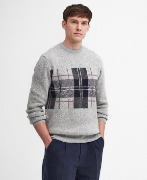 Barbour Medlock Intarsia Crew Neck Jumper γκρι | BABO88690