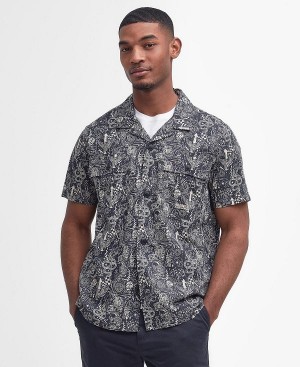 Barbour Mitchel Regular Short-sleeved Shirt σκουρο μπλε | BABO87785