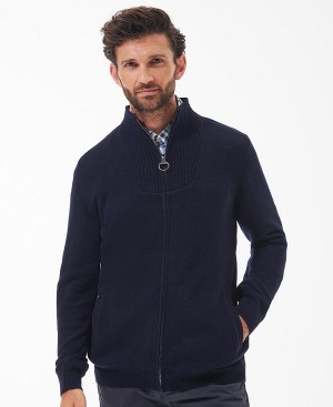 Barbour Nelson Essential Full-zip Jumper σκουρο μπλε | BABO88583
