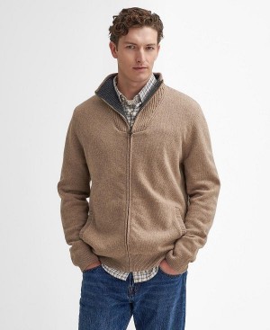 Barbour Nelson Essential Full-zip Jumper Μπεζ | BABO88667
