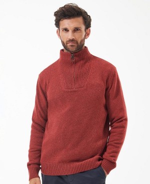 Barbour Nelson Essential Half-zip Jumper κοκκινα | BABO88559