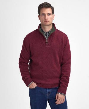 Barbour Nelson Essential Half-zip Jumper μπορντο | BABO88668