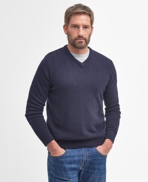 Barbour Nelson Essential V Neck Jumper σκουρο μπλε | BABO88547
