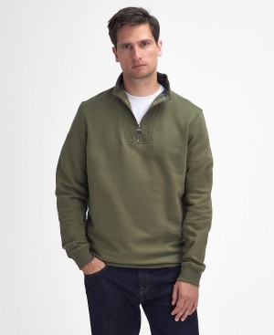 Barbour Nelson Half-zip Sweatshirt πρασινο | BABO88637