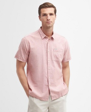 Barbour Nelson Regular Short-sleeved Shirt ροζ | BABO87736