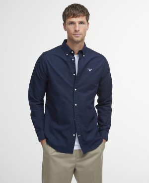 Barbour Oxford Tailored Long-sleeved Striped Shirt σκουρο μπλε | BABO87642
