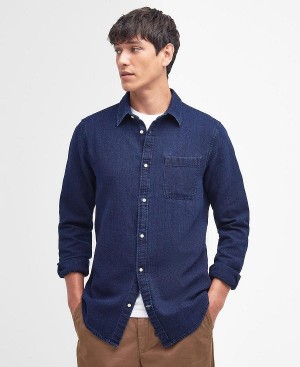 Barbour Raven Tailored Long-sleeved Shirt μπλε σκουρο | BABO87732