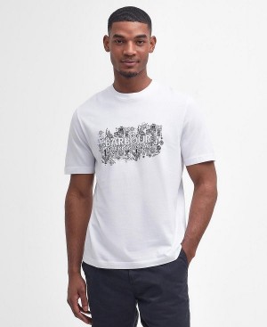 Barbour Ridley Graphic T-shirt ασπρα | BABO88374