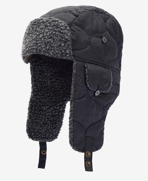 Barbour Sandbay Quilted Trapper μαυρα | BABO89019