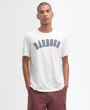 Barbour Stockland Graphic T-shirt ασπρα | BABO88361