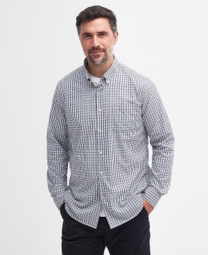Barbour Teesdale Tailored Long-sleeved Shirt σκουρο μπλε | BABO87724