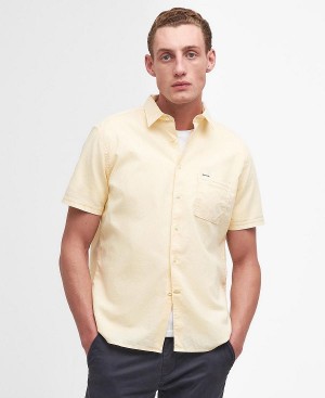 Barbour Terra Dye Regular Short-sleeved Shirt κίτρινα | BABO87783