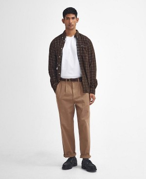 Barbour Washed Stretch Relaxed Trousers Μπεζ | BABO88830