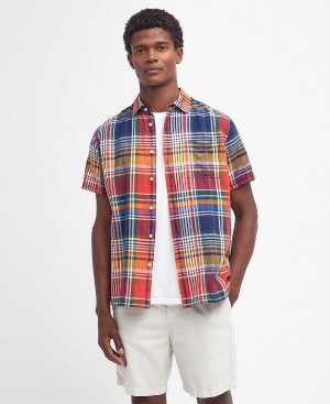 Barbour Weymouth Regular Short-sleeved Shirt σκουρο μπλε | BABO87735