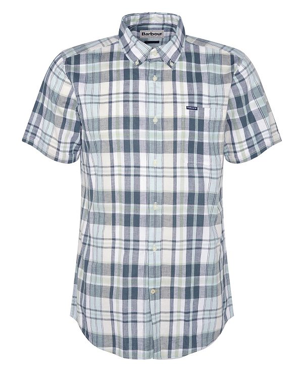 Barbour Alford Tailored Short-sleeved Shirt ασπρα | BABO87770