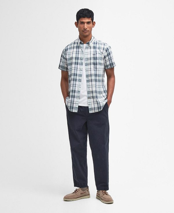 Barbour Alford Tailored Short-sleeved Shirt ασπρα | BABO87770