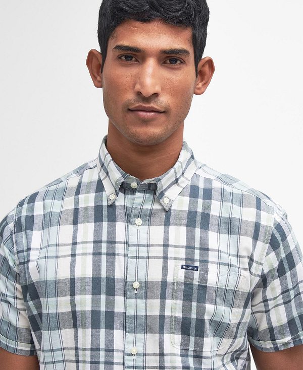 Barbour Alford Tailored Short-sleeved Shirt ασπρα | BABO87770