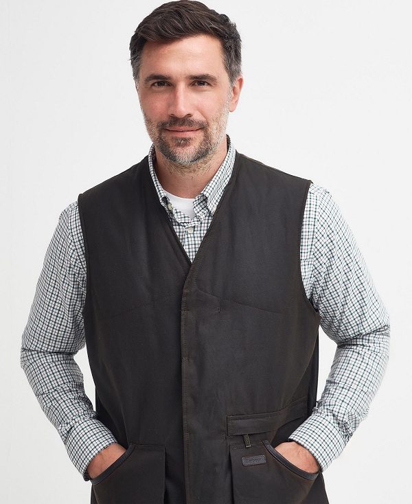 Barbour Alwinton Waxed Gilet Ελιά | BABO87545