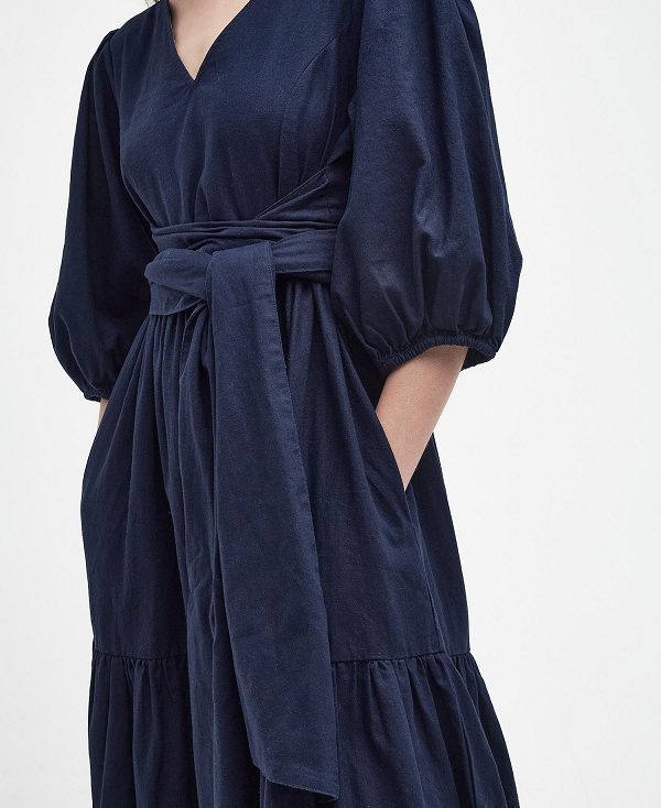 Barbour Annie Midi Dress μαυρα | BABO89627