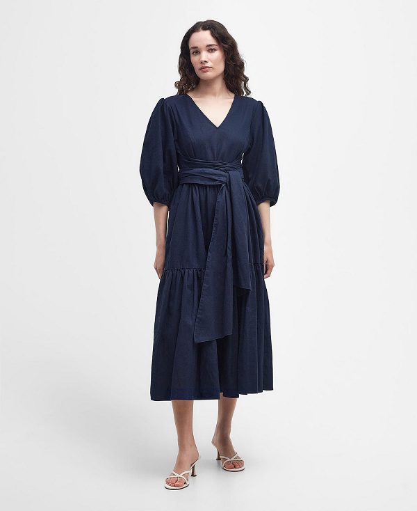 Barbour Annie Midi Dress μαυρα | BABO89627