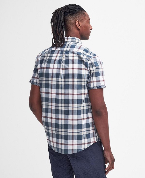 Barbour Applecross Tailored Short-sleeved Shirt μπλε | BABO87780