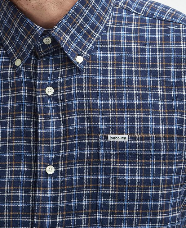 Barbour Ashton Regular Long-sleeved Shirt σκουρο μπλε | BABO87892