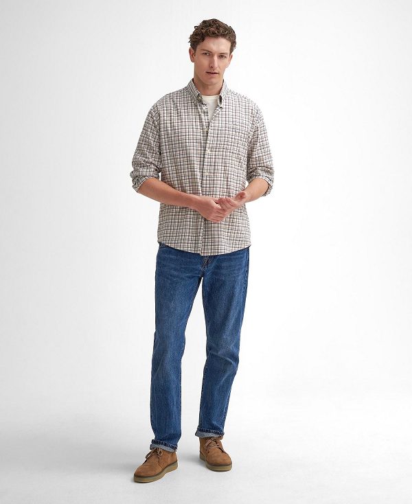 Barbour Ashton Regular Long-sleeved Shirt γκρι | BABO87893