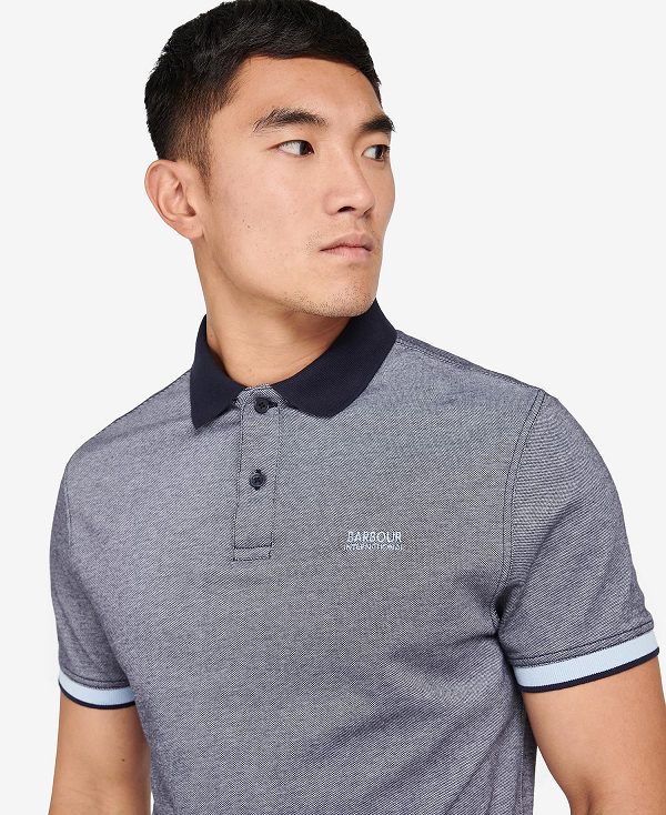 Barbour B.Intl Whateley Polo Shirt μπλε ασπρα | BABO88015