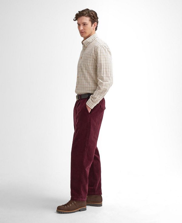 Barbour Bank Regular Long-sleeved Shirt μπορντο | BABO87936