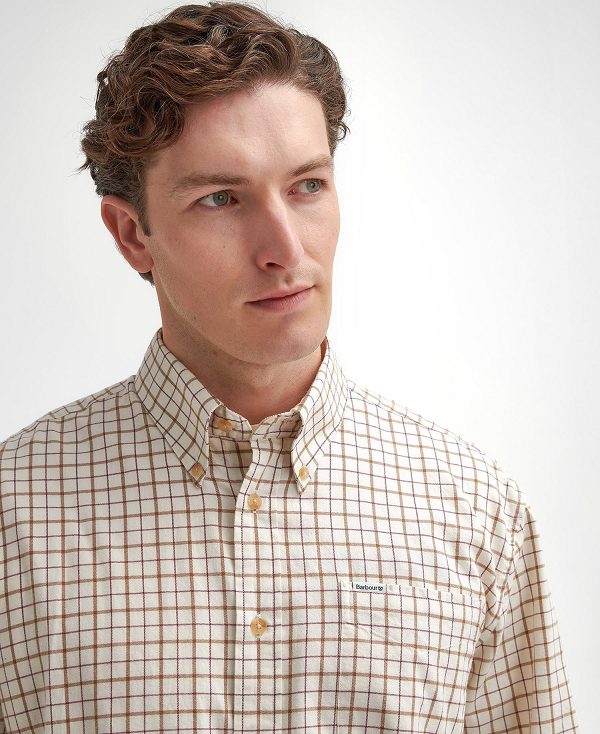 Barbour Bank Regular Long-sleeved Shirt μπορντο | BABO87936