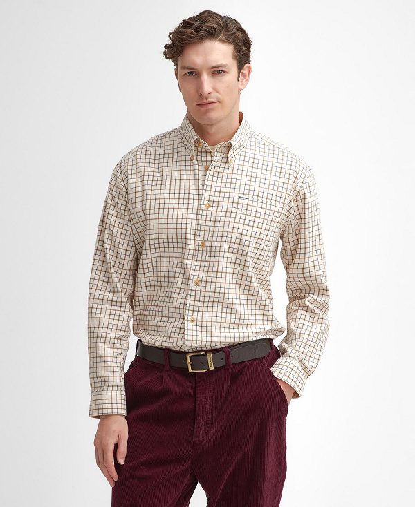 Barbour Bank Regular Long-sleeved Shirt μπορντο | BABO87936