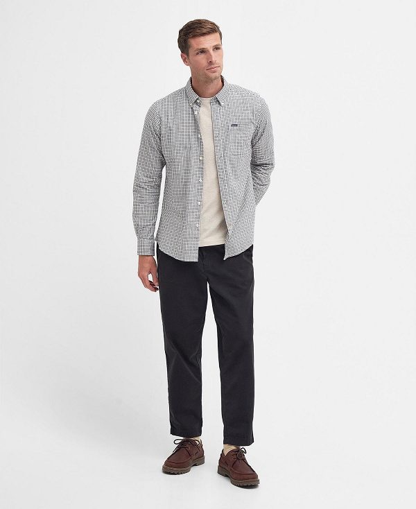 Barbour Banner Tailored Long-sleeved Shirt Ελιά | BABO87695