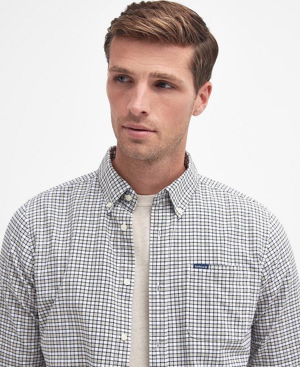 Barbour Banner Tailored Long-sleeved Shirt Ελιά | BABO87695