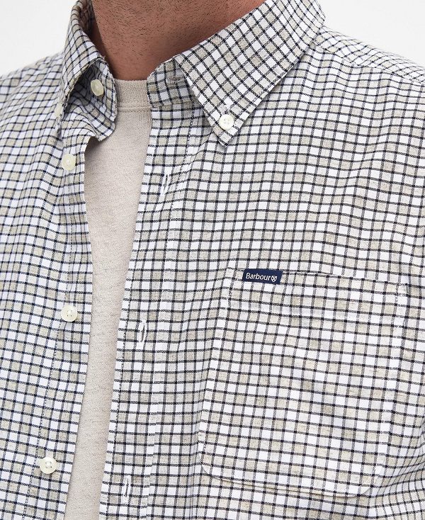 Barbour Banner Tailored Long-sleeved Shirt Ελιά | BABO87695