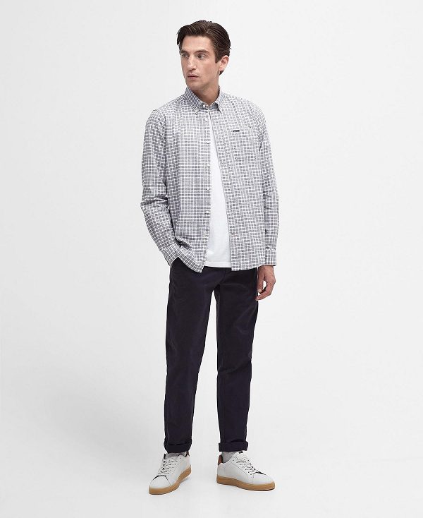 Barbour Banner Tailored Long-sleeved Shirt γκρι | BABO87696