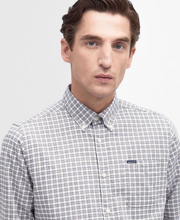 Barbour Banner Tailored Long-sleeved Shirt γκρι | BABO87696