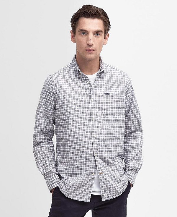 Barbour Banner Tailored Long-sleeved Shirt γκρι | BABO87696