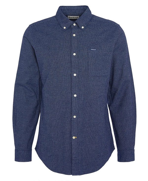 Barbour Bannock Tailored Shirt σκουρο μπλε | BABO87665