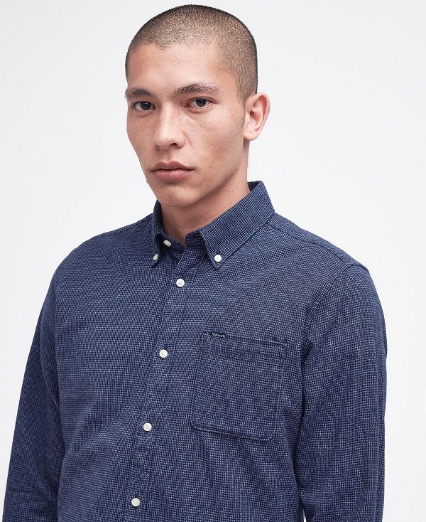 Barbour Bannock Tailored Shirt σκουρο μπλε | BABO87665