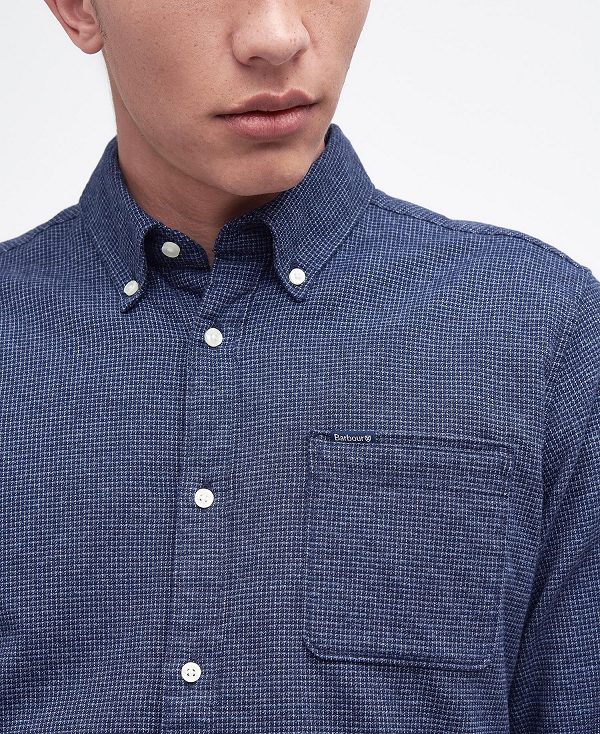 Barbour Bannock Tailored Shirt σκουρο μπλε | BABO87665