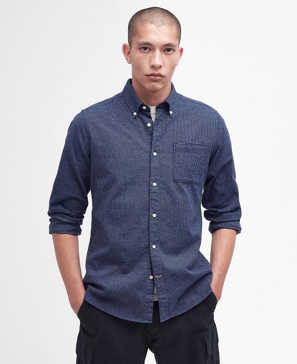 Barbour Bannock Tailored Shirt σκουρο μπλε | BABO87665