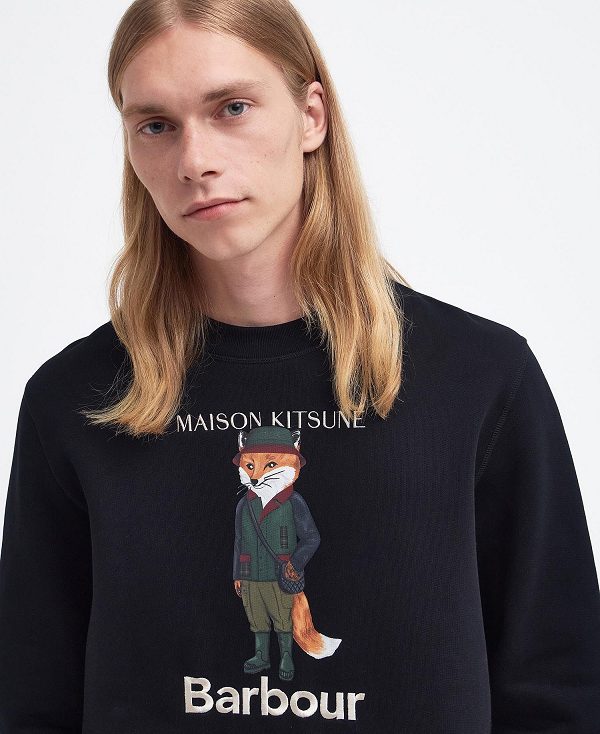 Barbour Barbour X Maison Kitsuné Beaufort Fox Sweatshirt μαυρα | BABO88590