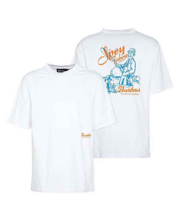 Barbour Bayard Oversized Graphic T-shirt ασπρα | BABO88411