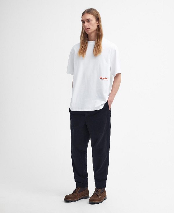 Barbour Bayard Oversized Graphic T-shirt ασπρα | BABO88411