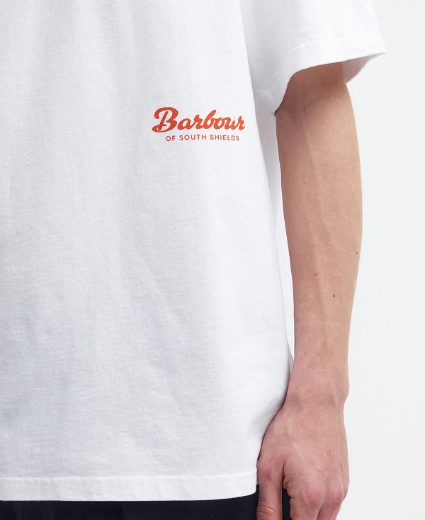 Barbour Bayard Oversized Graphic T-shirt ασπρα | BABO88411