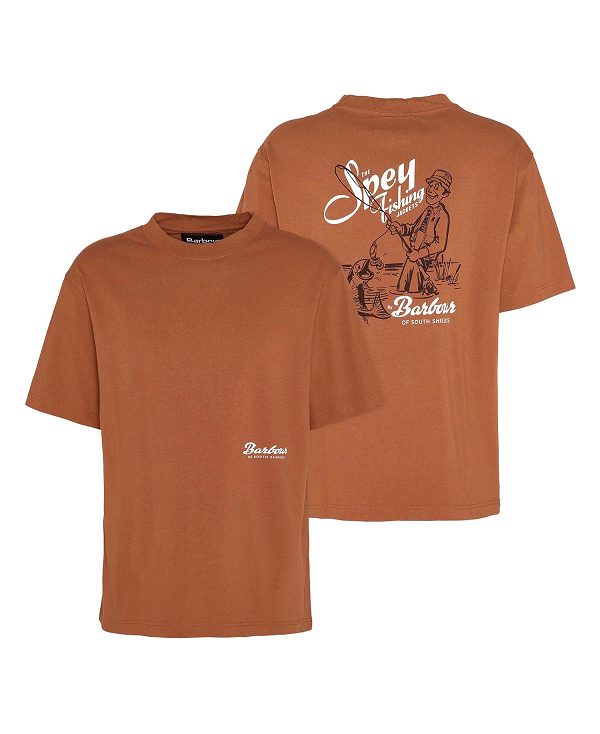 Barbour Bayard Oversized Graphic T-shirt πορτοκαλι | BABO88412