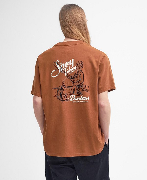 Barbour Bayard Oversized Graphic T-shirt πορτοκαλι | BABO88412