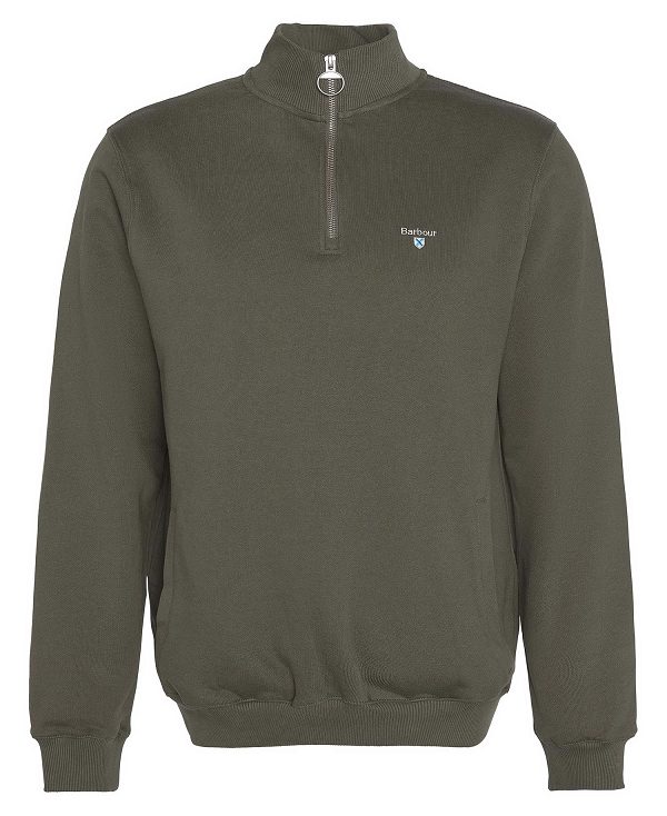 Barbour Beckhill Half-zip Sweatshirt Ελιά | BABO88618