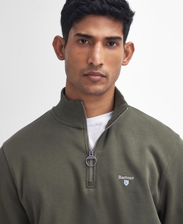 Barbour Beckhill Half-zip Sweatshirt Ελιά | BABO88618